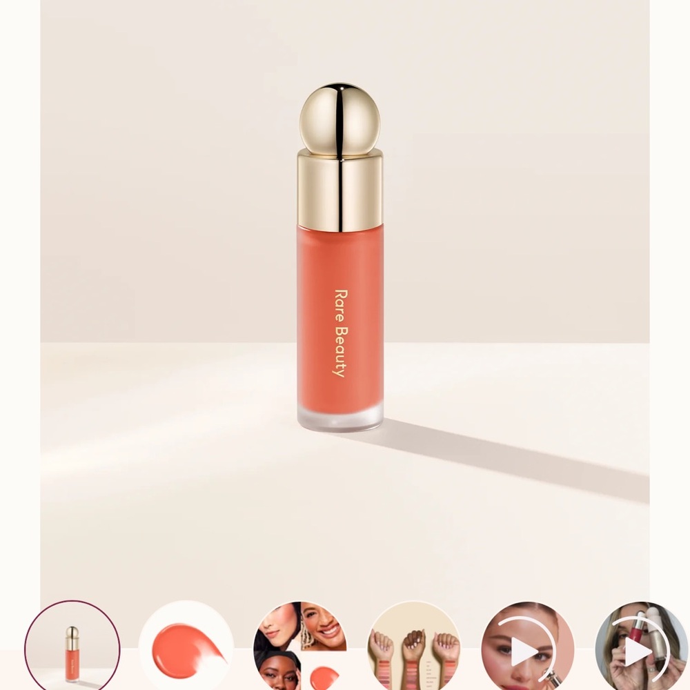 Rare Beauty liquid blush. Color Joy.
